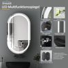 WDWRITTI Spiegelschrank Rund Bogen 70cm LED Badezimmerspiegelschrank mit Beleuchtung modern (Schrank Schwarz Oval, BxH:40x70cm) Stahlblechregale, mit Netzadapter, vormontiert, IP44 Bild 2