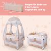 4 in 1 Babybett mit Abnehmbarem Baldachin Reisebett mit Matratze Beistellbett mit Rollen Rosa Bild 1
