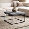 Couchtisch 60 x 60 x 38 cm Grau Sofatisch in Beton-Optik Modern, Design Wohnzimmertisch Quadratisch, Loungetisch Klein, Kaffeetisch Metallbeine Bild 2