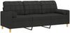 vidaXL 3-Sitzer-Sofa mit Zierkissen Schwarz 180 cm Stoff 3200794 Bild 3