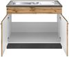 KOCHSTATION Spülenschrank KS-Tulsa 100 cm breit, 2 Türen, Metallgriff, MDF Front, inkl. Einbauspüle Bild 3