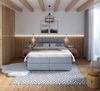 FDM Boxspringbett Polsterbett Stauraumbett Bettgestell 140x200, 160x200, 180x200cm (MADE IN EU - mit hochwertigem Velours Bezug, Kontinentalbett, dekorativem Kopfteil, Boxspring, mit großen gepolsterten Kopfteil, mit Bettkasten zum aufklappen), zwei Be... Bild 2