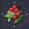 Levandeo® Wanduhr (Wanduhr Glas 20x20cm Tomate Basilikum Uhr Glasbild Küche Küchenbild) Bild 2