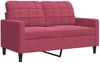 vidaXL 2-tlg. Sofagarnitur mit Kissen und Nackenrollen Weinrot Samt 3278415 Bild 5