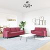 vidaXL 2-tlg. Sofagarnitur mit Kissen und Nackenrollen Weinrot Samt 3278415 Bild 3