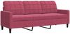 vidaXL 2-tlg. Sofagarnitur mit Kissen und Nackenrollen Weinrot Samt 3278415 Bild 4