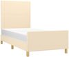 Einzelbettgestell Design für Erwachsene ohne Matratze Creme 90x190 cm Stoff d4323e Bild 3