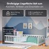 Bellabino 'Vere' Bodenbett 90x200 cm, weiß, Massivholz Kiefer, Montessori Kinderbett mit Rausfallschutz und Lattenrost Bild 5
