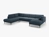 Micadoni Panorama Ecksofa Bemy 7-Sitzer Links Strukturierter Stoff Dunkelblau Bild 2