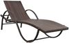 vidaXL Sonnenliege mit Auflage & Tisch Poly Rattan Braun 42885 Bild 3