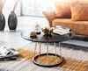 Couchtisch Rund 80 x 80 x 42 cm Schwarz Gold Sofatisch Metall Modern, Runder Wohnzimmertisch Salontisch, Tisch Wohnzimmer Groß, Kaffeetisch Loungetisch Bild 3