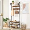 HOOBRO Garderobe mit Schuhregal und Sitzbank, 182 cm hoch, vintagebraun-schwarz Bild 2