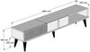 Dmora Fernsehschrank Jakuchu, Ständer für Wohnzimmerfernseher, Niedriges Wohnzimmer-Sideboard, TV-Ständerbasis, 180x35h40 cm, Walnuss und Weiß Bild 3