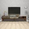 Dmora Fernsehschrank Jakuchu, Ständer für Wohnzimmerfernseher, Niedriges Wohnzimmer-Sideboard, TV-Ständerbasis, 180x35h40 cm, Walnuss und Weiß Bild 5
