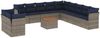vidaXL 12-tlg. Garten-Sofagarnitur mit Kissen Grau Poly Rattan 3256061 Bild 2