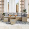 vidaXL Garten-Sofa-Set mit Kissen mit Kissen 9 pcs Beige und Hellgrau 3364367 Bild 3