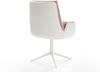 Drehstuhl Clea-Flex Materialmix Echtleder Weiß-Rosé Fußkreuz Weiß 360° drehbar Wippfunktion Bild 5