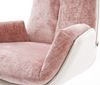 Drehstuhl Clea-Flex Materialmix Echtleder Weiß-Rosé Fußkreuz Weiß 360° drehbar Wippfunktion Bild 4