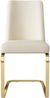 Esszimmerstuhl Samt Rauten Design 4 Stück Set Metallgestell Beige Küchenstuhl Loungesessel 150kg belastbar Bild 5