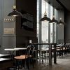 iDEGU 2-teiliges Pendelleuchten-Set im Industrial-Stil — 27 cm Vintage-Hängeleuchten aus Metall mit E27-Fassungen — Geeignet fur Küchen, Wohnzimmer, Esszimmer, Flure, Restaurants und mehr (Schwarz) Bild 3