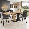 Odikalo Essgruppe 4 Esszimmerstühle 1 Esstisch, Ausziehtisch 5er-Set, (Tisch 120(160) x 80x76 cm (inkl. 4 Stühlen), geeignet für 4-6 Personen, Stühle in samtigem) Bild 2
