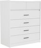 HOMAVO Kommode 6 Schubladen, 74x40x90 cm, Weiß DG1 Bild 5