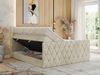 Boxspringbett, Doppelbett mit Fußteil, Multipocket-Matratzen und Topper, gestepptes Kopfteil und Front - MIREN KING DUO - 160 x 200 cm - Beige Velours - H3 Bild 3