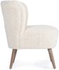 Sessel Cortina aus Teddy Stoff, modernes Design, cremeweiß, gepolstert, Gestell aus Kautschukholz Bild 3