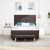 vidaXL Boxspringbett mit Kopfteil Dunkelbraun 190 x 140 cm Stoff 3344299 Bild 3