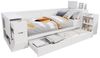 BlingBin Kinderbett Multifunktionales Einzelbett Jugendbett Massivholzbett Stauraumbett (Kinderbett mit Schubladen, Regalen und Stauraum, mit Nachttisch, 1-tlg, 90x200 cm, Ohne Matratze, Belastbarkeit maximal: 200KG), Bettgestell für Schlafzimmer Kin... Bild 2