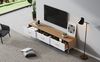 TV-Schrank B 150 x T 39 x H 35 cm aus Spanplatte in Holzoptik/Weiß, mit 3 Schubladen Bild 2