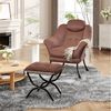 GarveeMore Ohrensessel Relaxsessel mit Hocker Ohrensessel Polstersessel Faulsessel Bild 1