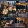 Norvéa Home Lichterkette Solar Lichterkette Außen Glühbirnen Juteseil IP44 Warmweiß, Solar Lichterkette IP44, G40 Fairy Light, 8 Modi, Juteseil Bild 3