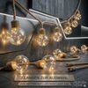 Norvéa Home Lichterkette Solar Lichterkette Außen Glühbirnen Juteseil IP44 Warmweiß, Solar Lichterkette IP44, G40 Fairy Light, 8 Modi, Juteseil Bild 4