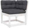 vidaXL 6-tlg. Garten-Sofagarnitur mit Kissen Weiß Massivholz Kiefer 3217026 Bild 3
