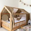 lilimaus Betthimmel Musselin Hausbett Himmel für Kinderzimmer mit Gold Applikation, Musselin Betthimmel aus Baumwolle für Kinderzimmer-Deko Bild 4