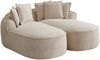 2-Sitzer Modulsofa H 67 x T 184 x B 164 cm aus Chenille mit Schlaffunktion, rahmenlos, hellbraun Bild 4