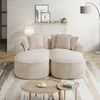 2-Sitzer Modulsofa H 67 x T 184 x B 164 cm aus Chenille mit Schlaffunktion, rahmenlos, hellbraun Bild 3