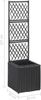 Rankkasten Pflanzgefäß ELOT aus Rattan Schwarz 1 Topf 30x30x107cm Hochbeet mit Rankgitter Pflanzkasten Balkon Terrasse Blumenkasten Pflanzkübel mit Rankhilfe Bild 2
