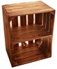 Teramico Holzkiste Geflammte Holzkiste mit Boden Kurz 50 x 40 x 30 cm, Aufbewahrungsbox Bild 3