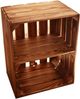 Teramico Holzkiste Geflammte Holzkiste mit Boden Kurz 50 x 40 x 30 cm, Aufbewahrungsbox Bild 2