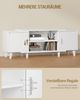 TV- Schrank, Fernsehschrank, für TV-Geräte unter 60 Zoll, TV-Ständer mit 2 Schränken und 2 Freiflächen, 140 x 40 x 51,5 cm, für Wohnzimmer, Schlafzimmer, Esszimmer, Weiß Bild 3