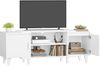 TV- Schrank, Fernsehschrank, für TV-Geräte unter 60 Zoll, TV-Ständer mit 2 Schränken und 2 Freiflächen, 140 x 40 x 51,5 cm, für Wohnzimmer, Schlafzimmer, Esszimmer, Weiß Bild 2