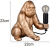 Besondere LED Tischleuchte Affenlampe Gorilla Gold, Höhe 23cm Bild 4