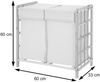 Wäschesammler HWC-B60, Laundry Wäschebox Wäschekorb, Massiv-Holz 2 Fächer 60x60x33cm 68l ~ shabby weiß, Bezug creme Bild 4