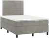 vidaXL Boxspringbett mit Matratze Hellgrau 120x200 cm Samt, Härtegrad: H2 [3142953] Bild 3