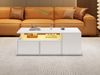Merax 100*50*35cm Wohnzimmer Couchtisch, Teetisch mit LED, Sofatisch mit 2 Schubladen, Kaffeetisch mit Gesamttragfähigkeit von 60kg, Weißer Wohnzimmertisch mit viel Stauraum Bild 2