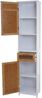 Hochschrank HWC-A85, Badschrank Badregal Bambus, MVG-zertifiziert 180x40x31cm weiß Bild 3
