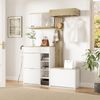 Merax Esszimmer-Set Flurmöbel Komplett 4-teilig mit, (1-St, Schuhschrank,SitzbankWandgarderobe, Spiegel), Garderobenständer Flur Möbel Bild 3