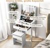 COSTWAY Schminktisch (1-St), Kosmetiktisch, mit Hocker, Steckdosen, LED Spiegel Bild 2